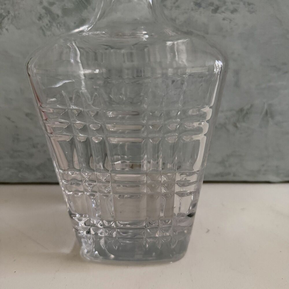 Maketh The Man Art Deco Whiskey Decanter Glass Barware Lead Free Crystal Plaid - Picture 2 of 10